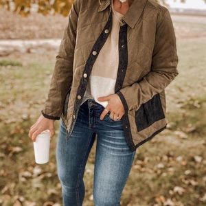 Olive Green Quilted Jacket size M